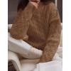 imageZESICA Womens Sweaters Fall Winter Long Sleeve Mock Neck Solid Color Casual Loose Chunky Pullover SweaterClay