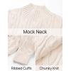imageZESICA Womens Sweaters Fall Winter Long Sleeve Mock Neck Solid Color Casual Loose Chunky Pullover SweaterCream