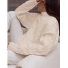 imageZESICA Womens Sweaters Fall Winter Long Sleeve Mock Neck Solid Color Casual Loose Chunky Pullover SweaterCream