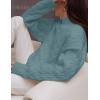imageZESICA Womens Sweaters Fall Winter Long Sleeve Mock Neck Solid Color Casual Loose Chunky Pullover SweaterHaze Blue