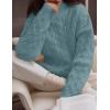 imageZESICA Womens Sweaters Fall Winter Long Sleeve Mock Neck Solid Color Casual Loose Chunky Pullover SweaterHaze Blue