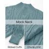 imageZESICA Womens Sweaters Fall Winter Long Sleeve Mock Neck Solid Color Casual Loose Chunky Pullover SweaterHaze Blue