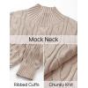 imageZESICA Womens Sweaters Fall Winter Long Sleeve Mock Neck Solid Color Casual Loose Chunky Pullover SweaterKhaki