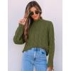 imageZESICA Womens Sweaters Fall Winter Long Sleeve Mock Neck Solid Color Casual Loose Chunky Pullover SweaterMoss Green