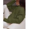 imageZESICA Womens Sweaters Fall Winter Long Sleeve Mock Neck Solid Color Casual Loose Chunky Pullover SweaterMoss Green