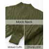 imageZESICA Womens Sweaters Fall Winter Long Sleeve Mock Neck Solid Color Casual Loose Chunky Pullover SweaterMoss Green