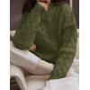 imageZESICA Womens Sweaters Fall Winter Long Sleeve Mock Neck Solid Color Casual Loose Chunky Pullover SweaterMoss Green