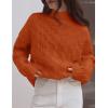imageZESICA Womens Sweaters Fall Winter Long Sleeve Mock Neck Solid Color Casual Loose Chunky Pullover SweaterOrange