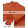 imageZESICA Womens Sweaters Fall Winter Long Sleeve Mock Neck Solid Color Casual Loose Chunky Pullover SweaterOrange