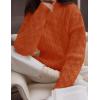 imageZESICA Womens Sweaters Fall Winter Long Sleeve Mock Neck Solid Color Casual Loose Chunky Pullover SweaterOrange