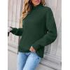 imageZESICA Womens Turtleneck Batwing Sleeve Loose Oversized Chunky Knitted Pullover Sweater Jumper TopsArmygreen