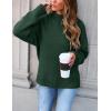 imageZESICA Womens Turtleneck Batwing Sleeve Loose Oversized Chunky Knitted Pullover Sweater Jumper TopsArmygreen