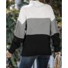 imageZESICA Womens Turtleneck Batwing Sleeve Loose Oversized Chunky Knitted Pullover Sweater Jumper TopsB Black
