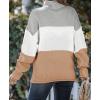imageZESICA Womens Turtleneck Batwing Sleeve Loose Oversized Chunky Knitted Pullover Sweater Jumper TopsB Khaki