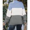 imageZESICA Womens Turtleneck Batwing Sleeve Loose Oversized Chunky Knitted Pullover Sweater Jumper TopsBblue