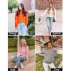 imageZESICA Womens Turtleneck Batwing Sleeve Loose Oversized Chunky Knitted Pullover Sweater Jumper TopsBcharcoal