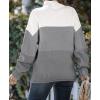 imageZESICA Womens Turtleneck Batwing Sleeve Loose Oversized Chunky Knitted Pullover Sweater Jumper TopsBcharcoal