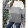 imageZESICA Womens Turtleneck Batwing Sleeve Loose Oversized Chunky Knitted Pullover Sweater Jumper TopsBcharcoal