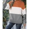 imageZESICA Womens Turtleneck Batwing Sleeve Loose Oversized Chunky Knitted Pullover Sweater Jumper TopsBorange