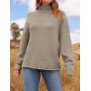 imageZESICA Womens Turtleneck Batwing Sleeve Loose Oversized Chunky Knitted Pullover Sweater Jumper TopsCamel