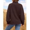 imageZESICA Womens Turtleneck Batwing Sleeve Loose Oversized Chunky Knitted Pullover Sweater Jumper TopsCoffee