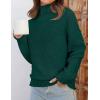 imageZESICA Womens Turtleneck Batwing Sleeve Loose Oversized Chunky Knitted Pullover Sweater Jumper TopsForestgreen