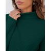 imageZESICA Womens Turtleneck Batwing Sleeve Loose Oversized Chunky Knitted Pullover Sweater Jumper TopsForestgreen