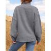 imageZESICA Womens Turtleneck Batwing Sleeve Loose Oversized Chunky Knitted Pullover Sweater Jumper TopsGrey2