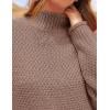 imageZESICA Womens Turtleneck Batwing Sleeve Loose Oversized Chunky Knitted Pullover Sweater Jumper TopsKhaki