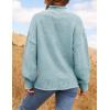 imageZESICA Womens Turtleneck Batwing Sleeve Loose Oversized Chunky Knitted Pullover Sweater Jumper TopsMint