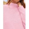 imageZESICA Womens Turtleneck Batwing Sleeve Loose Oversized Chunky Knitted Pullover Sweater Jumper TopsPink