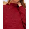 imageZESICA Womens Turtleneck Batwing Sleeve Loose Oversized Chunky Knitted Pullover Sweater Jumper TopsRed