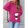 imageZESICA Womens Turtleneck Batwing Sleeve Loose Oversized Chunky Knitted Pullover Sweater Jumper TopsRose