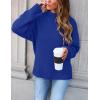 imageZESICA Womens Turtleneck Batwing Sleeve Loose Oversized Chunky Knitted Pullover Sweater Jumper TopsRoyalblue