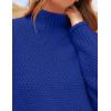 imageZESICA Womens Turtleneck Batwing Sleeve Loose Oversized Chunky Knitted Pullover Sweater Jumper TopsRoyalblue