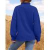 imageZESICA Womens Turtleneck Batwing Sleeve Loose Oversized Chunky Knitted Pullover Sweater Jumper TopsRoyalblue