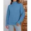 imageZESICA Womens Turtleneck Batwing Sleeve Loose Oversized Chunky Knitted Pullover Sweater Jumper TopsSerenityblue