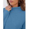 imageZESICA Womens Turtleneck Batwing Sleeve Loose Oversized Chunky Knitted Pullover Sweater Jumper TopsSerenityblue