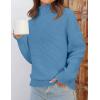 imageZESICA Womens Turtleneck Batwing Sleeve Loose Oversized Chunky Knitted Pullover Sweater Jumper TopsSerenityblue