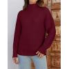 imageZESICA Womens Turtleneck Batwing Sleeve Loose Oversized Chunky Knitted Pullover Sweater Jumper TopsWine