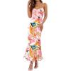 imageZESICA Womens Summer Floral Spaghetti Straps Maxi Dress 2025 Sleeveless Square Neck Bodycon Beach Boho Long DressesPink