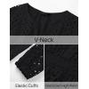 imageZESICA Womens 2025 Long Sleeve Mini Dress Spring V Neck Hollow Out Eyelet Embroidery Ruffle A Line Swing Short DressesBlack