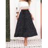 imageZESICA Womens 2025 Summer Bohemian Floral Printed Elastic Waist A Line Maxi Skirt with PocketsBlack