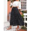 imageZESICA Womens 2025 Summer Bohemian Floral Printed Elastic Waist A Line Maxi Skirt with PocketsBlack
