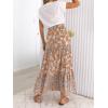 imageZESICA Womens 2025 Summer Bohemian Floral Printed Elastic Waist A Line Maxi Skirt with PocketsClay
