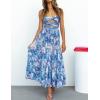 imageZESICA Womens 2025 Summer Bohemian Floral Printed Elastic Waist A Line Maxi Skirt with PocketsCobalt