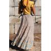 imageZESICA Womens 2025 Summer Bohemian Floral Printed Elastic Waist A Line Maxi Skirt with PocketsCream