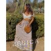 imageZESICA Womens 2025 Summer Bohemian Floral Printed Elastic Waist A Line Maxi Skirt with PocketsCream