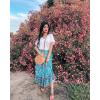 imageZESICA Womens 2025 Summer Bohemian Floral Printed Elastic Waist A Line Maxi Skirt with PocketsFloral Green