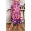 imageZESICA Womens 2025 Summer Bohemian Floral Printed Elastic Waist A Line Maxi Skirt with PocketsFloral Purple